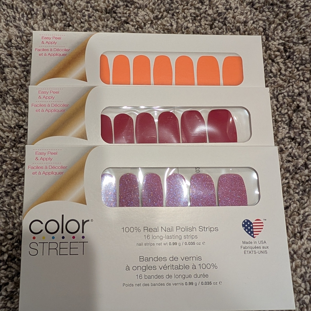 Color Street Press-On Nails - Orange, Pink